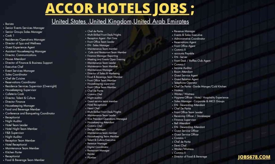 Accor HOTELS Jobs United States ,United Kingdom,United Arab Emirates