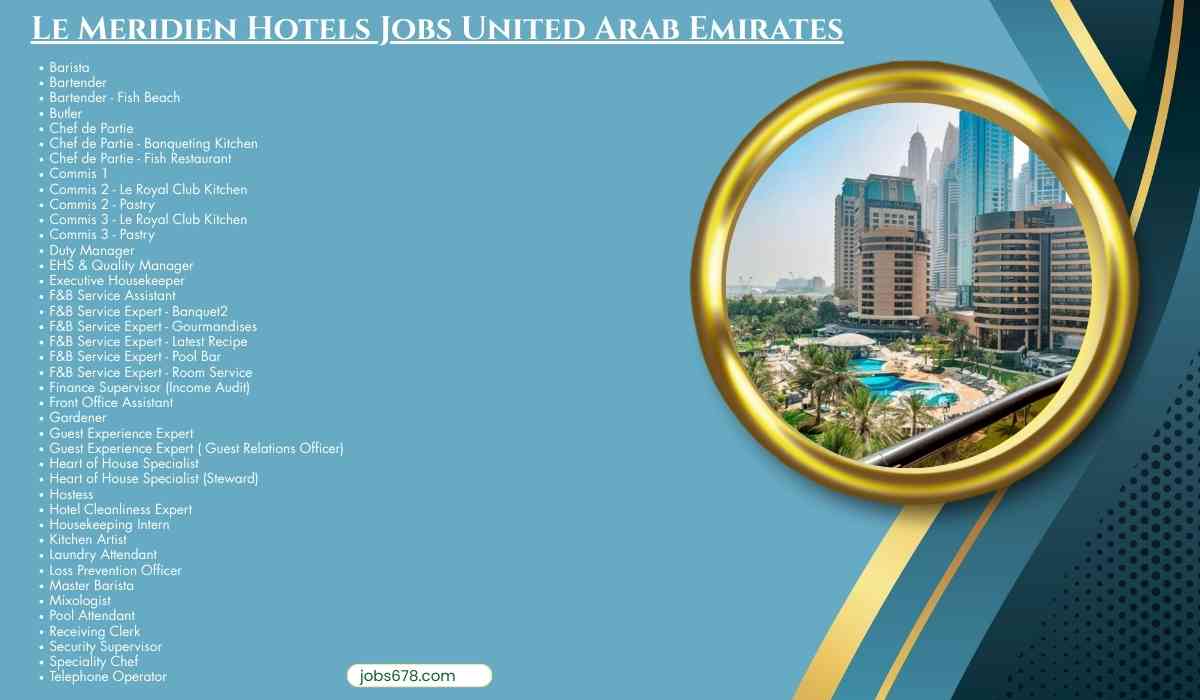 Le Meridien Hotels Jobs United Arab Emirates