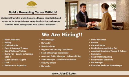 Mandarin Oriental Hotel Jobs Qatar & UK