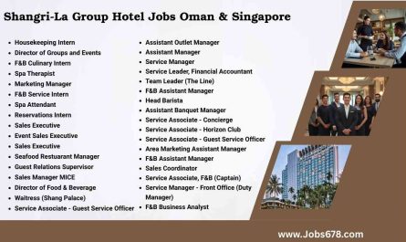 Shangri-La Group Hotel Jobs Oman & Singapore