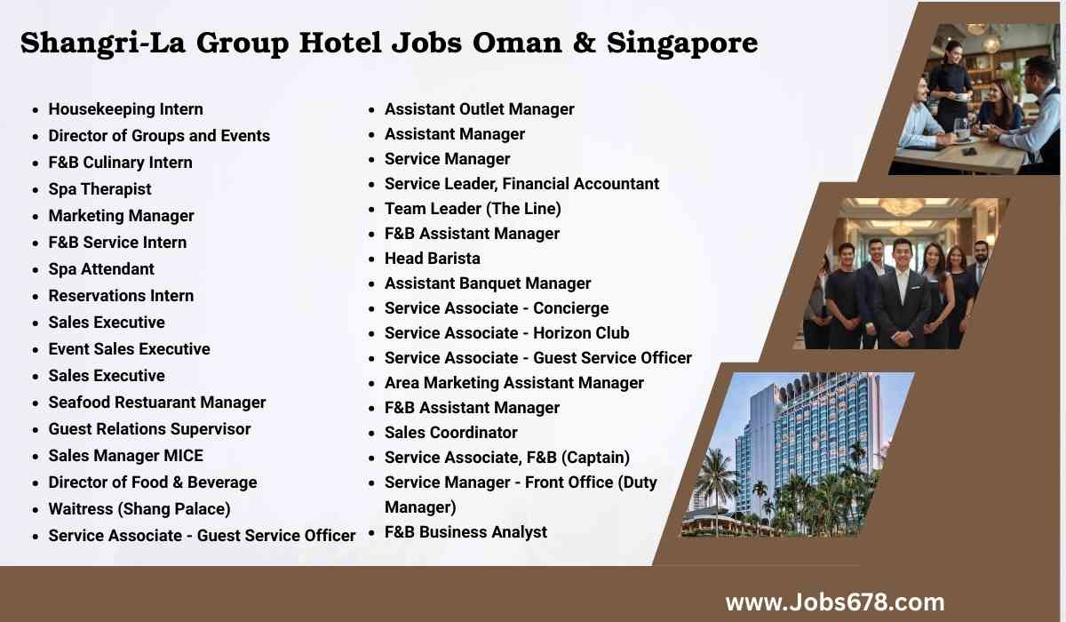 Shangri-La Group Hotel Jobs Oman & Singapore